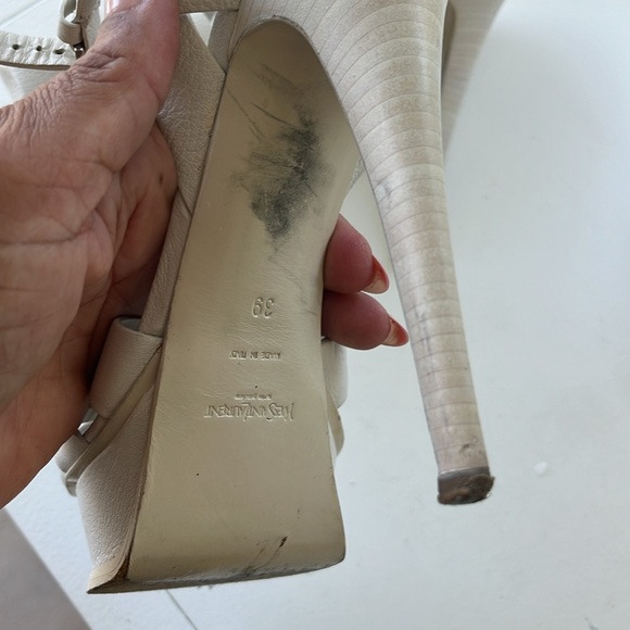 YSL WHITE TRIBUTE HEELS - Picture 5 of 8